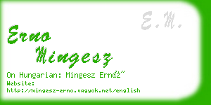 erno mingesz business card